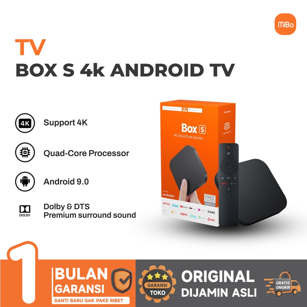 Tv Box S 4K HDR Android TV Google Assistant 2GB 8GB Android 9.0