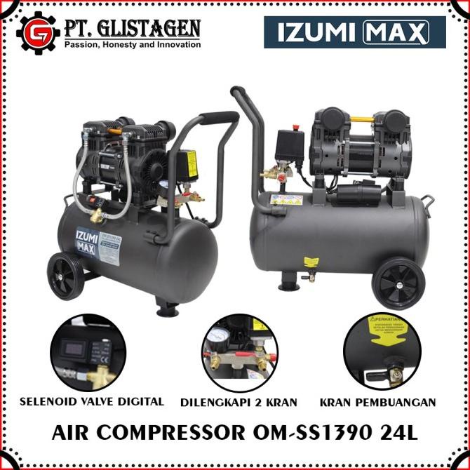 Izumi MAX OM SS1390 24L Kompresor Silent Oilless 1.75Hp Super Speed