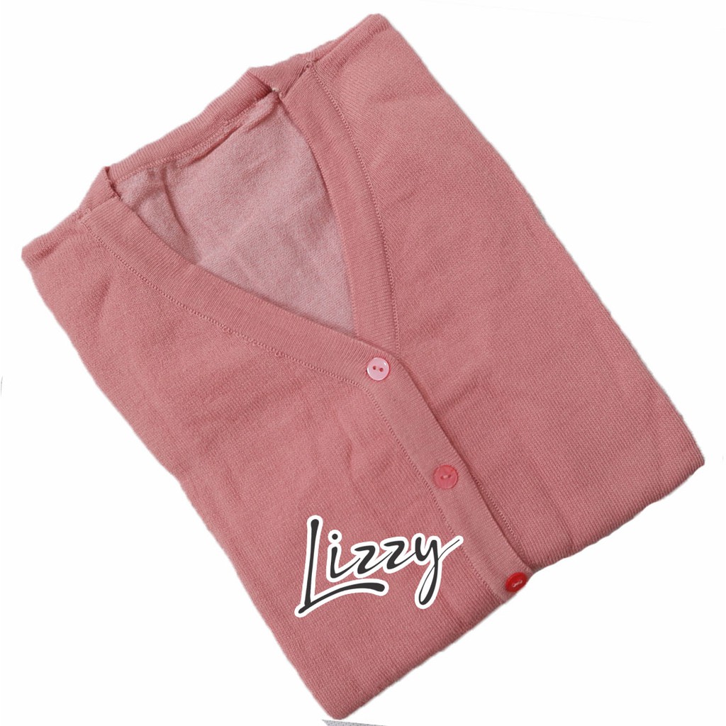 Lizzy - BASIC CARDIGAN VNECK CLASSIC-pink dusty