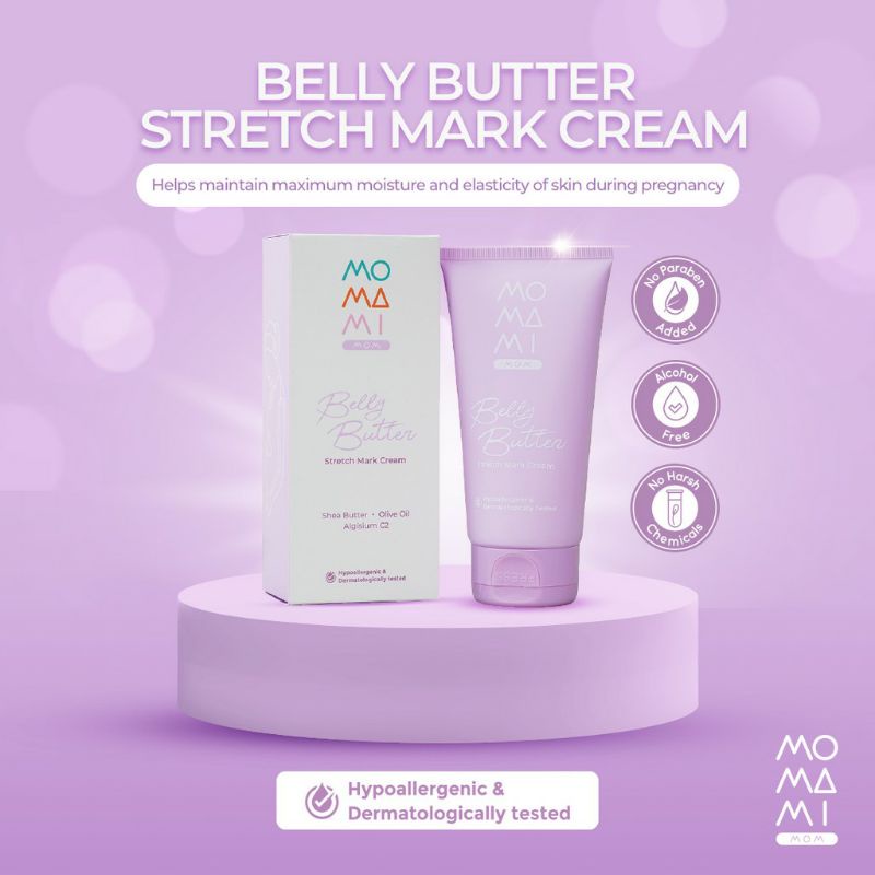 Momami belly butter stretch mark cream 125ml - krim ibu hamil | krim atau lotion stretchmark ibu hamil