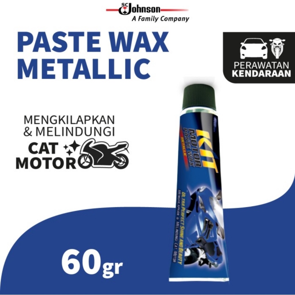 KIT MOTOR PASTE WAX METALLIC TUBE 60gr PEMBERSIH CAT PENGKILAP MOTOR