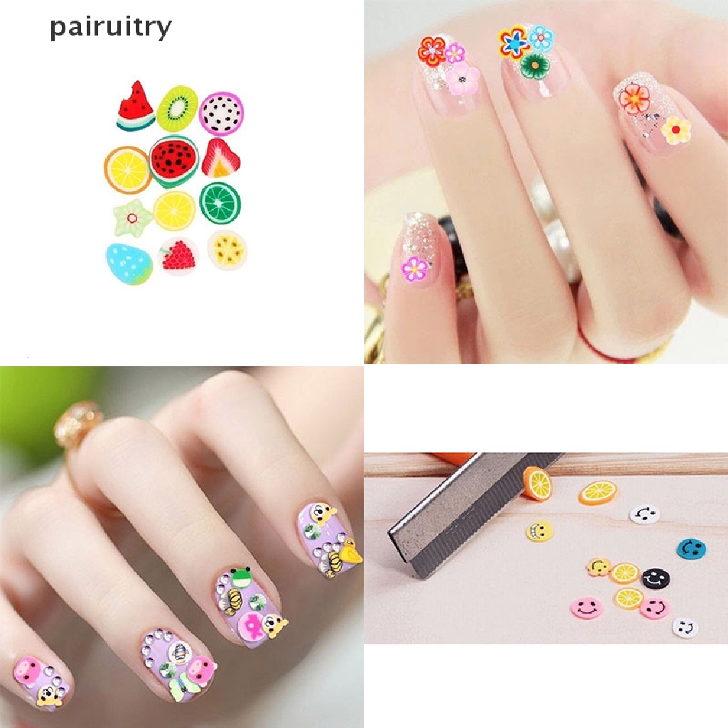 Prt 1000pcs Stiker Clay Bentuk Buah / Hewan 3D Untuk Dekorasi Nail Art DIY PRT