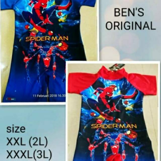 BAJU RENANG ANAK LAKI SD 8-12 TAHUN SIZE 2L - 4L SPIDERMAN BEN'S ORIGINAL