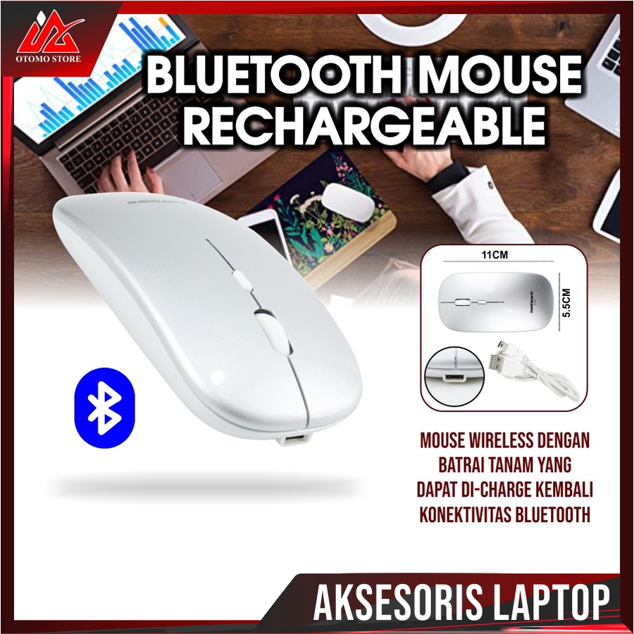 TAFFWARE MOUSE BLUETOOTH Untuk Windows Mac Chrome OS Android iOS Slim Silent Click