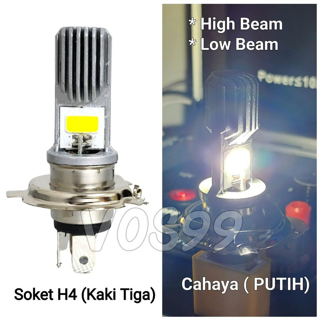 1 Buah Lampu Motor LED Utama VOS M3A H-004 Bisa Untuk Motor Soket H4 (Kaki 3) HI/LO 8W+8W AC/DC PNP