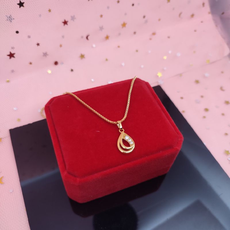 Kalung Wanita dewasa lapis emas 24k anti karat Panjang Terbaru COD