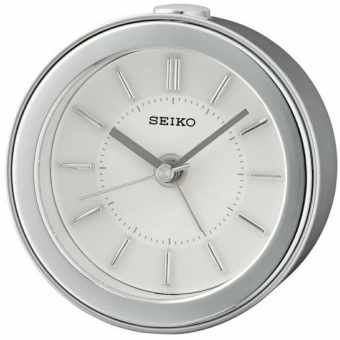 jam weker meja seiko qhe156 jam weker original seiko - Putih