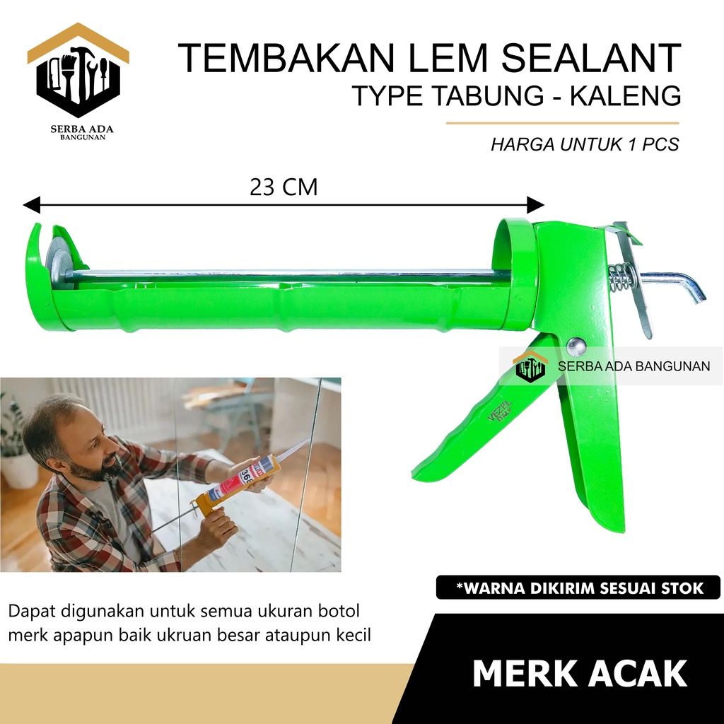 TEMBAKAN LEM PVC SUPER PREMIUM TEBAL UTK LEM SEALANT BOTOL SILICONE KACA PLASTIK PVC DLL /GUN