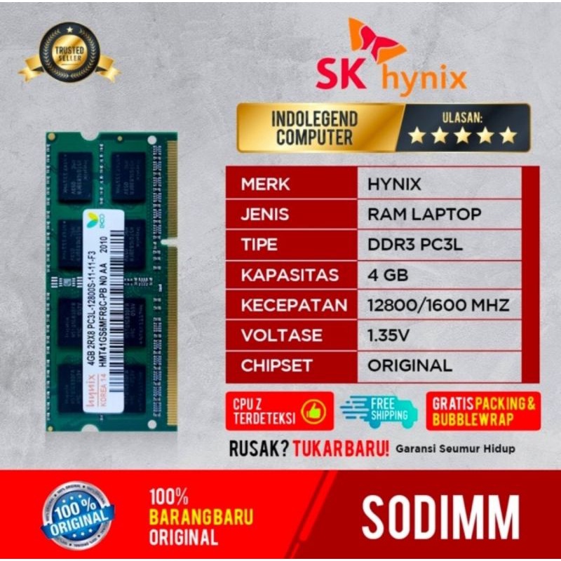 RAM HYNIX SODIM DDR3 4GB L PC12800