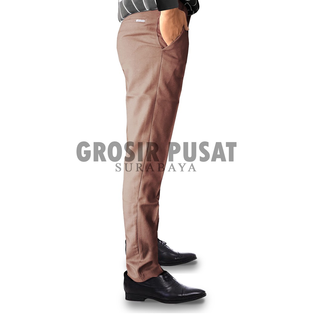 Celana Panjang Formal Slimfit Kerja Bahan Pria Kantor MOKA 27 - 38