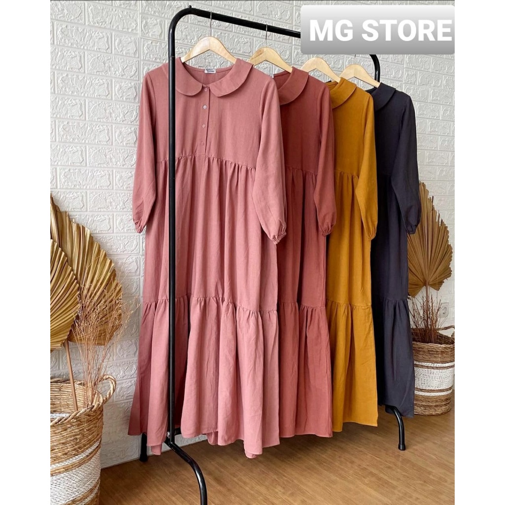 (MGA) GAMIS DILLAH RUFFLE DAILY BUSUI WANITA DRESS CRINCLE AIRFLOW