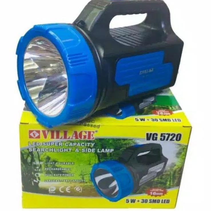 HARGA TERMURAAH.. Senter VILLAGE VG 5720 Cahaya Putih Sistem Cas Senter 5 Watt SMD Samping 30 Watt 2