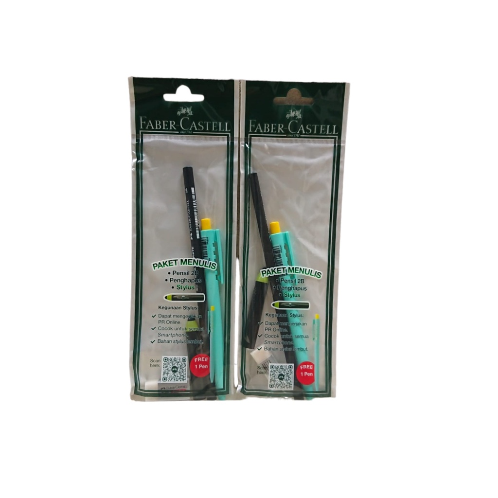 

Faber-Castell / Paket Menulis / Pensil 2B+Penghapus+Stylus/ Free 1 pen
