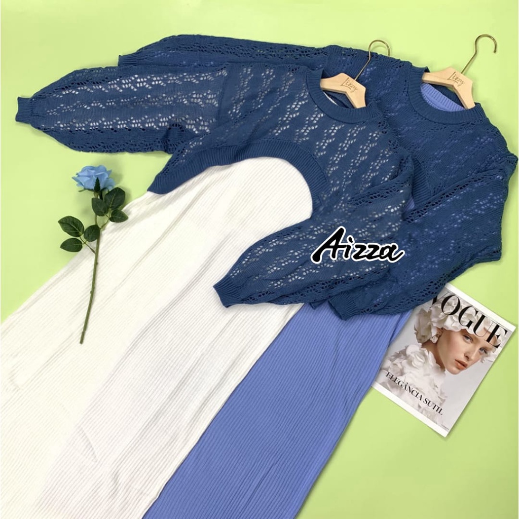 Baju Gamis Rajut Dress Premium One Set Freya