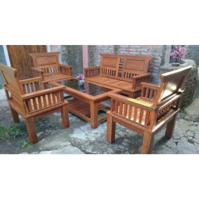 Kursi Tamu Klasik Kayu Jati - Meja Kursi Ruang Tamu Kayu Jati Grade A Mentahan