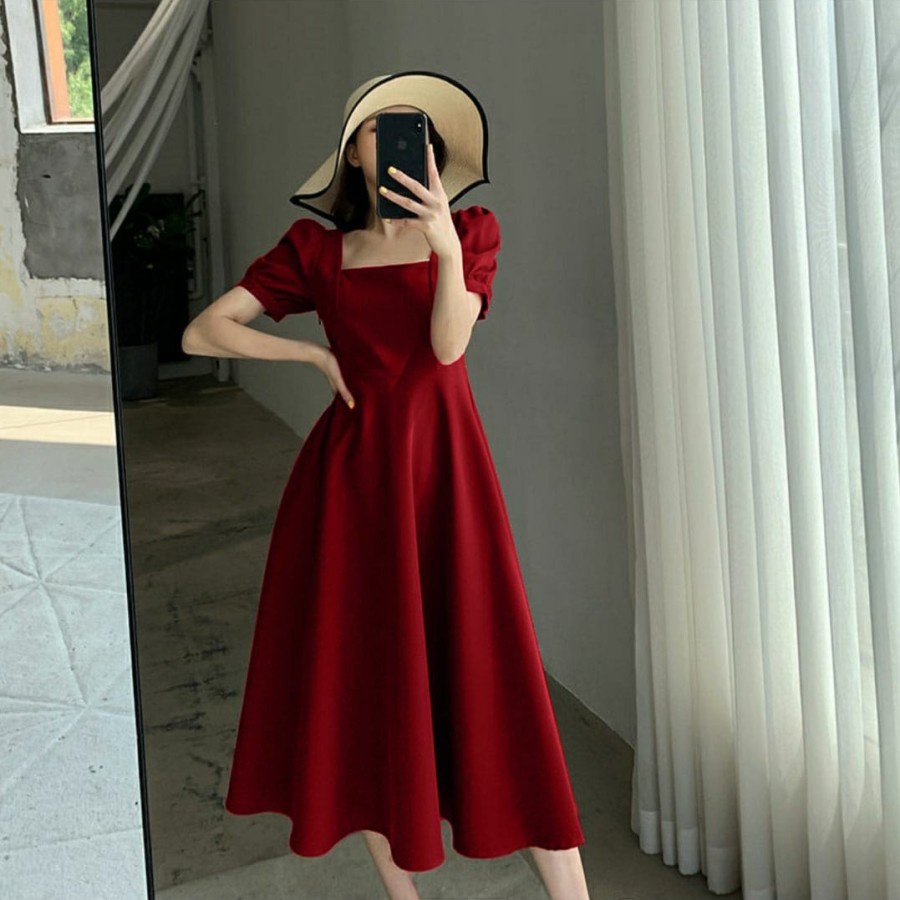 Baju Dress Pesta Natal Imlek Jumbo Big Size Wanita Dewasa Murah Kekinian Terbaru 2022/Dress Kondanga