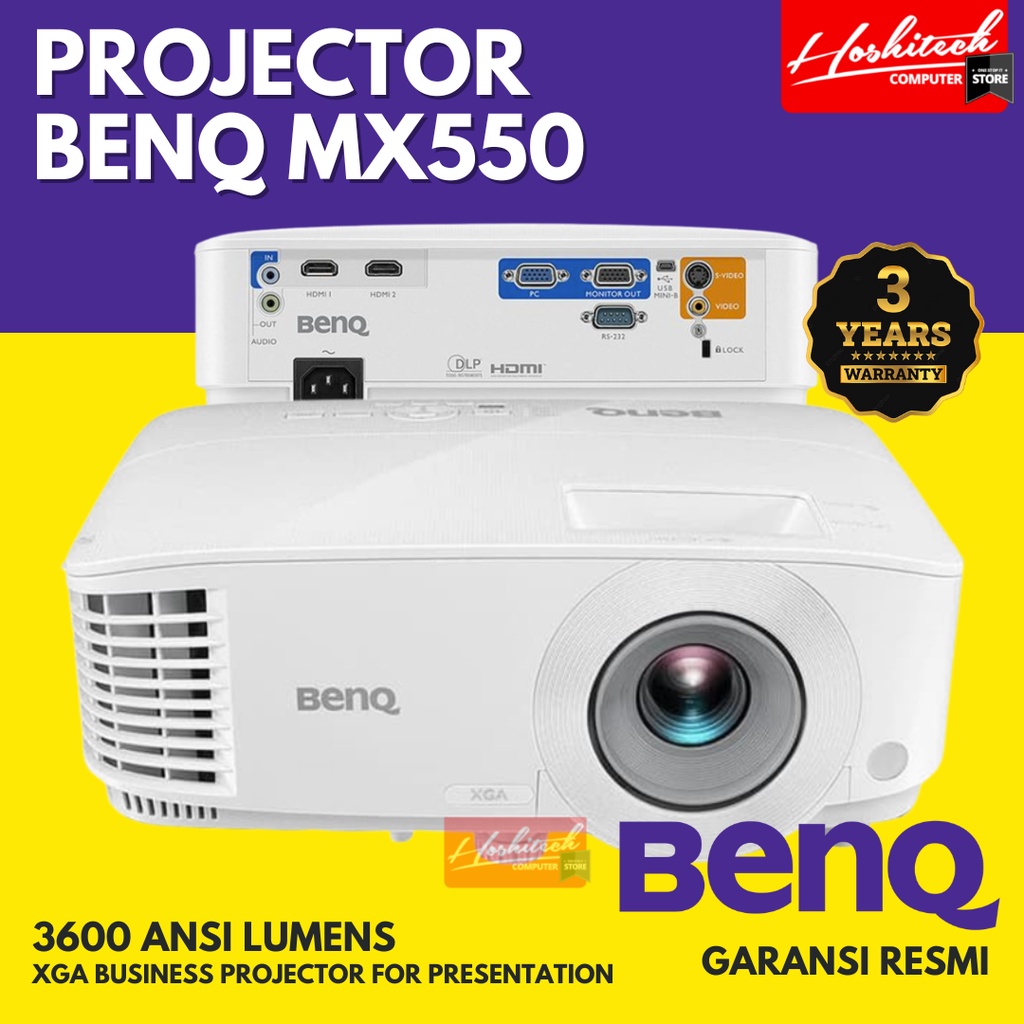 PROJECTOR BENQ MX550 XGA DUAL HDMI 3600 LUMENS PROYEKTOR GARANSI 3TH