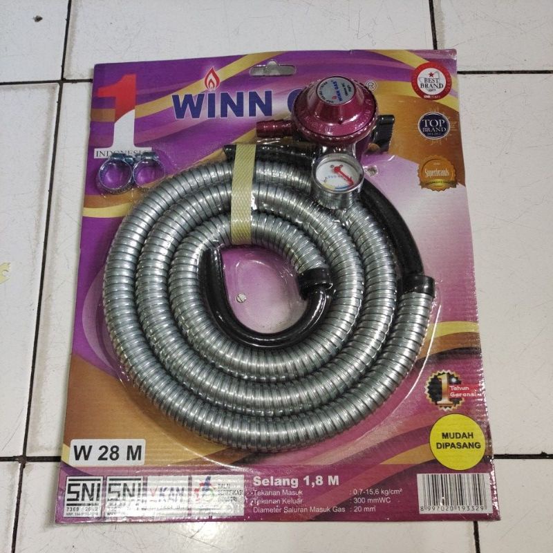 selang gas komplit winn gas/ selang gas+ regulator