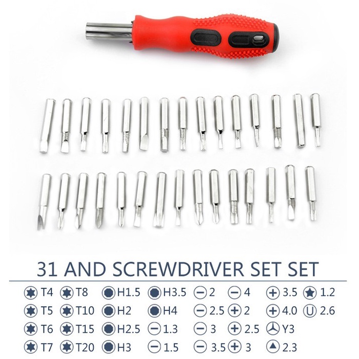 Obeng Set 31 in1 Mini Screwdriver Kecil Set Handphone Elektronik HP Obeng Set Multifungsi