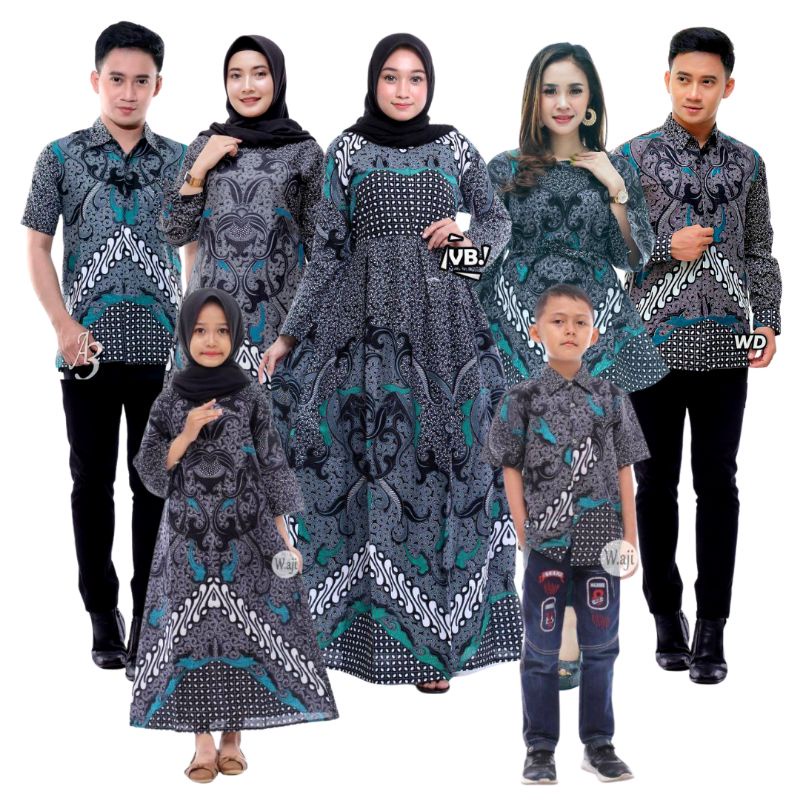 [PROMO MINGGU INI] SETELAN KELUARGA TERLENGKAP baju batik couple keluarga seragam kondangan kemeja batik gamis blouse tunik batik set keluarga anak BY BATIK PITTO