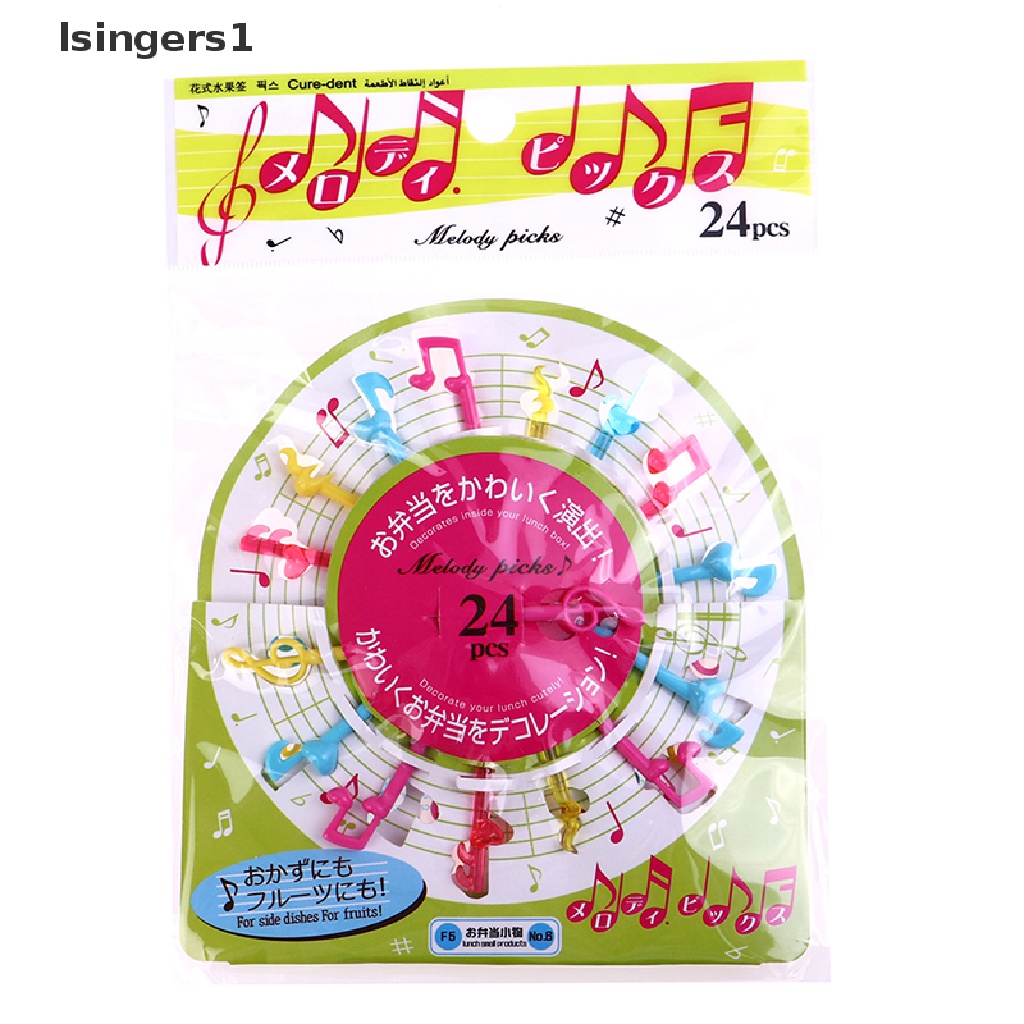 (lsingers1) 24pcs / set Garpu Buah / Kue / Dessert Mini Motif Kartun Untuk Anak