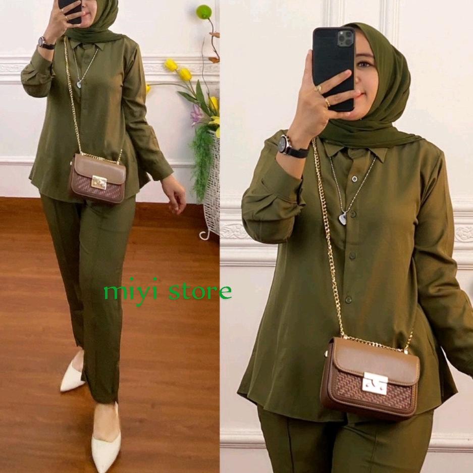 Murah Banget Setelan Kemeja Wanita Kerja Formal /One Set polos/seteln anisa/setelan atasan dan celan