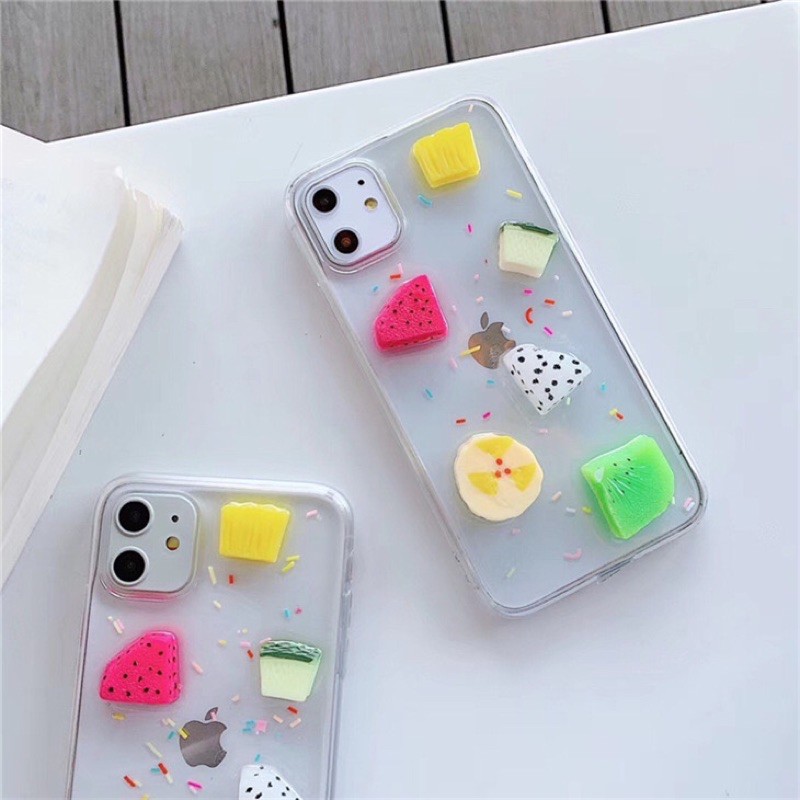 3D Fruit Case iPhone Oppo Vivo Xiaomi Samsung Realme A11 M11 A31 A21s Redmi 9 Reno 4 Realme C11 C15