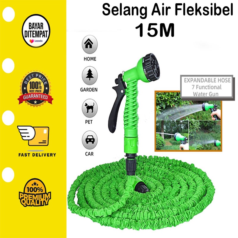 [BISA COD] Selang Air Magic Hose 15M Selang Air Tanaman Selang Cuci Kereta Selang Cuci Mobil