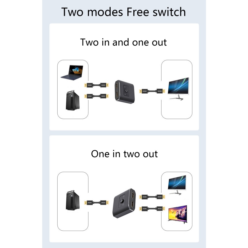 Btsg 4K @ 60Hz for Switch 2in1 Out, 1in2 Out 2-Port for Switcher Selector, Mendukung HDR 4K 3D Untuk 4K