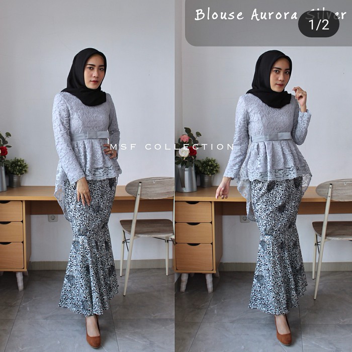 SET KEBAYA AURORA PUTIH ROK DUYUNG/KEBAYA MURAH/KEBAYA WISUDA/KEBAYA SERAGAM/KEBAYA PINGUIN/KEBAYA