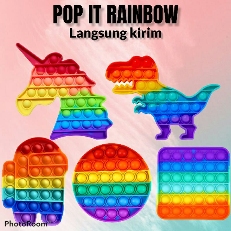 TERMURAH!!! POP IT VIRAL / MAINAN POP IT MURAH RAINBOW PELANGI-5