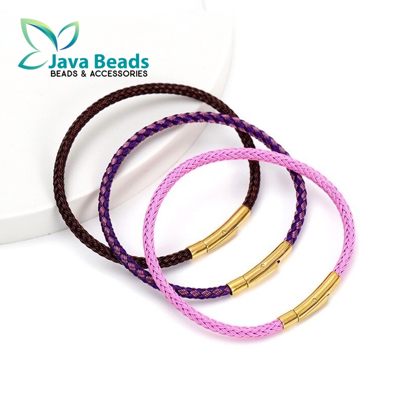 Gelang Tali Kawat Anti Air Waterproof Untuk Charm Liontin Emas Model Klik