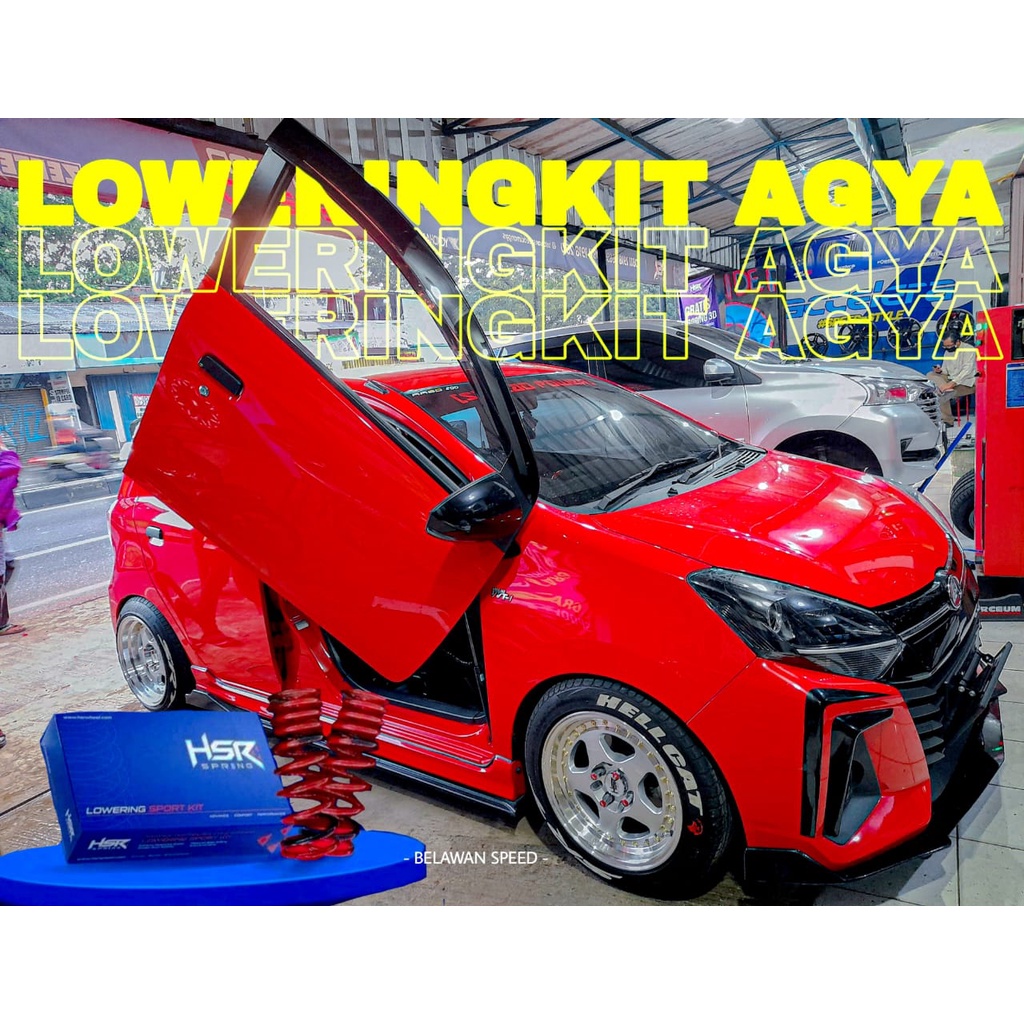 LOWERING KIT HSR RED PER CEPER MODIFIKASI MOBIL AYLA SPRING LOWERINGKIT MURAH