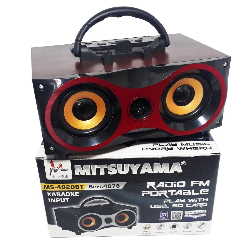 Speaker Portabel Bluetooth Mitsuyama MS4078 / FM Radio / USB Super Bass