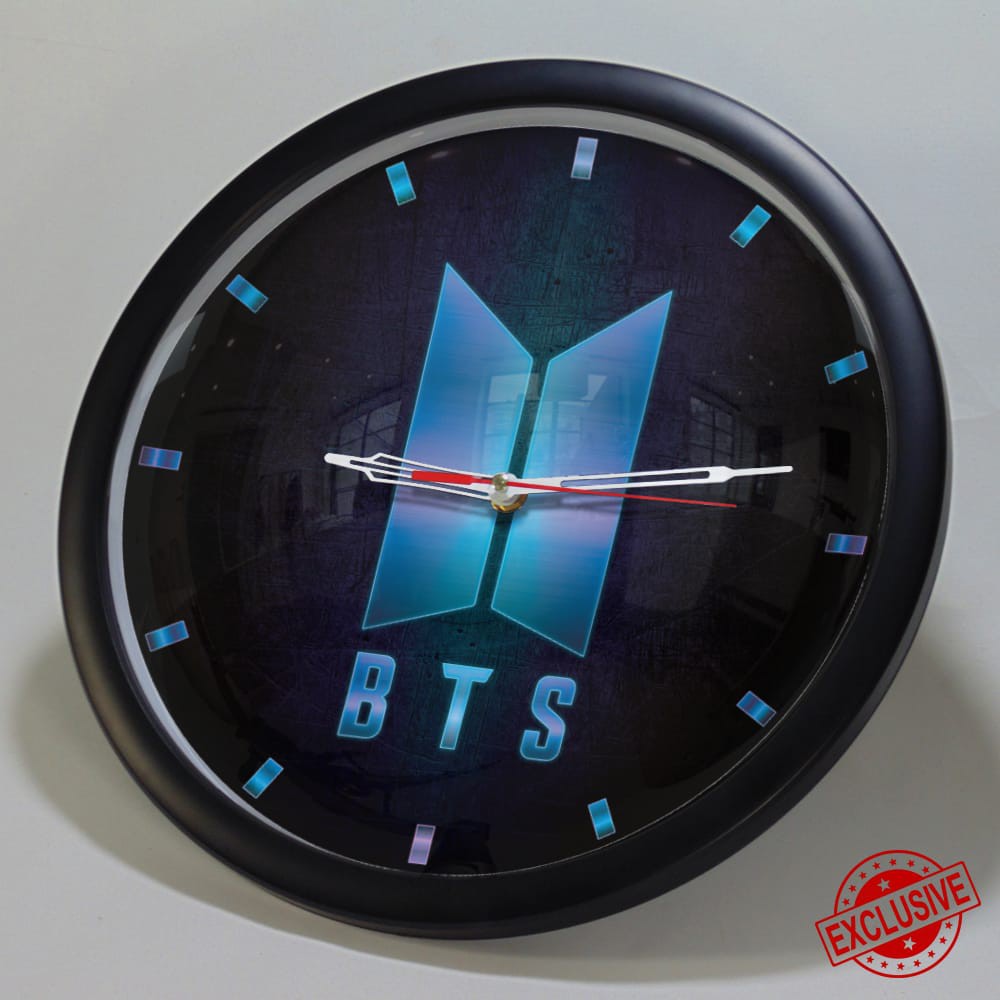 (ISTIMEWA BOSSQUE) JAM DINDING CUSTOM BTS - BANGTAN BOYS BLUE EXCLUSIVE