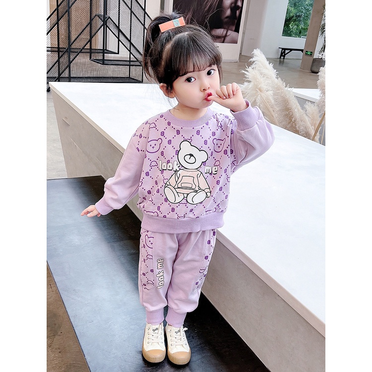 HappyOliver PASSWORD LOOK AT ME Setelan Sweater 1 - 7 Tahun Baju Anak BerKualitas