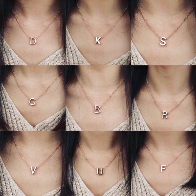 Kalung inisial nama cantik korea rantai huruf initial Kalung inisial nama cantik korea rantai huruf initial