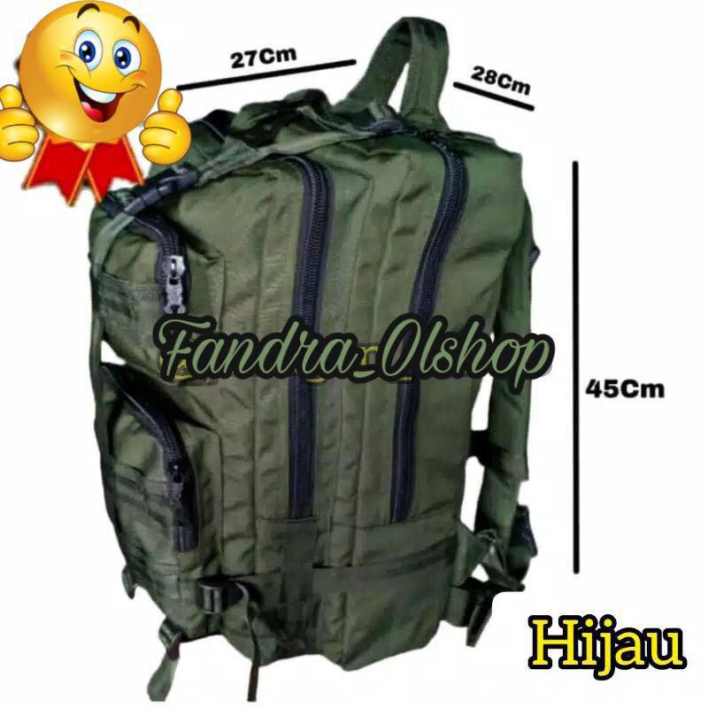 BAGPACK RANSEL PUNGGUNG TNI POLRI TEMPUR BRIMOB LEBANON SEDANG HITAM HIJAU. Kualitas Terbaik !