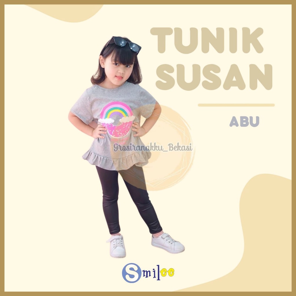 Tunik Anak Smilee Susan Abu 1-5Thn