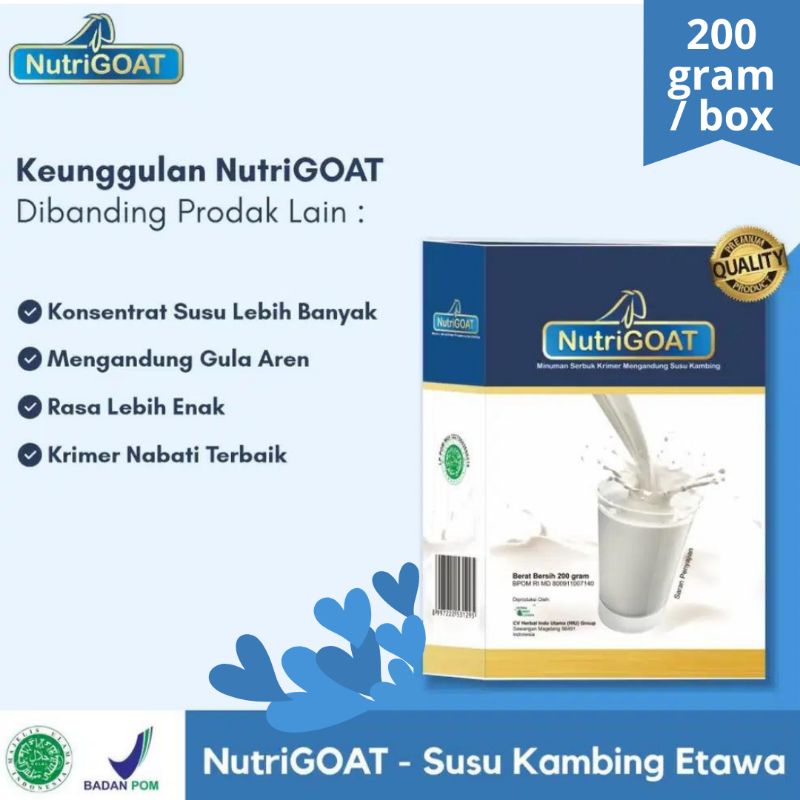 

Susu Kambing Etawa, NutriGoat, Minuman susu kambing berkualitas