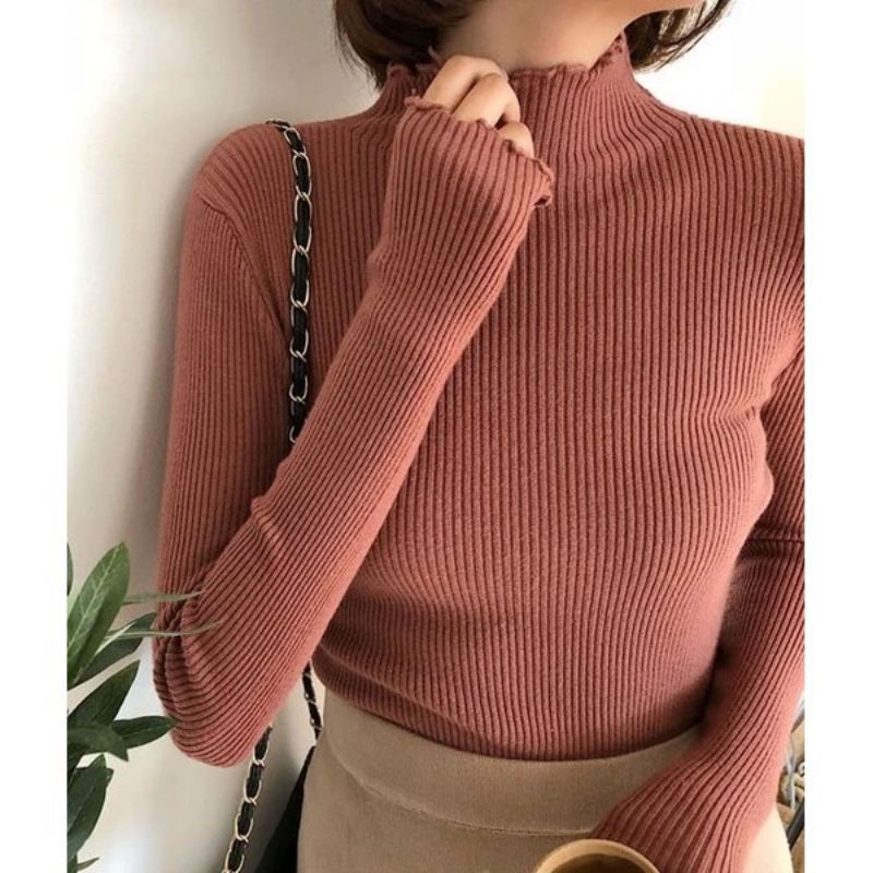 CURLY TURTLENECK SWEATER / PRESS BODY