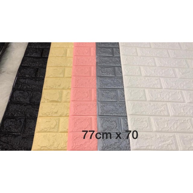 Wall Sticker Foam Brick 3D Batu Bata Putih 77cm x 70cm