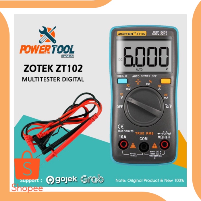 Jual ZOTEK MULTIMETER AVOMETER DIGITAL MULTITESTER DIGITAL ZT102 per