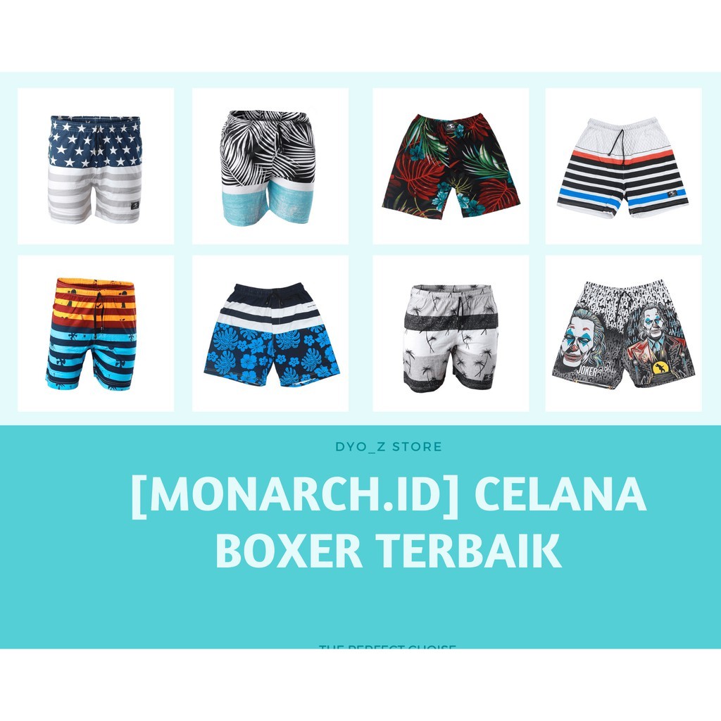 [MONARCH.ID] Celana Boxer Premium Pria Bahan Cotton Combed 30s Distro Motif
