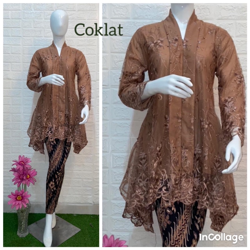 Kebaya Tunik/ Kebaya favorit / kebaya Wisuda/ Kebaya Pesta/ Kebaya Set/ Kebaya Set Lenggan Panjang/ Kebaya Couple/ Kebaya-Coklat