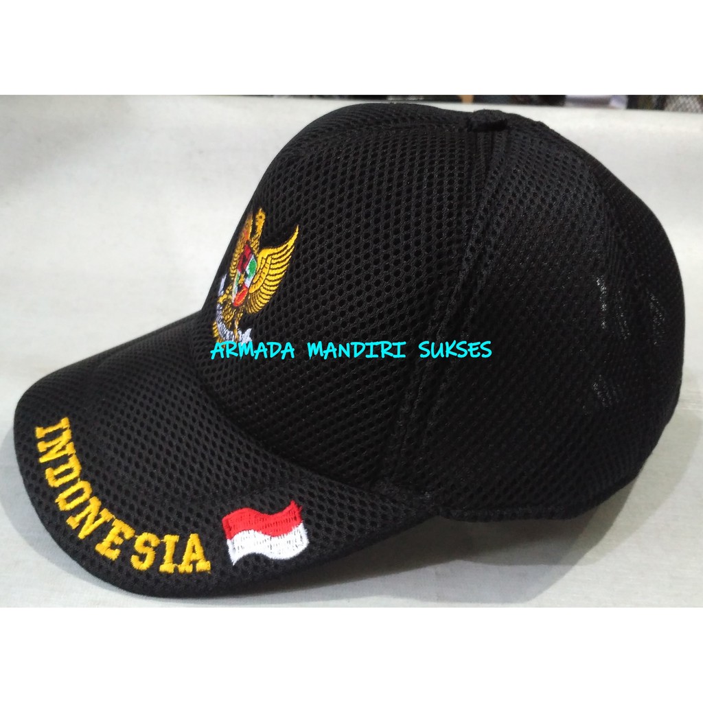 Topi Jaring Garuda Pancasila - Topi Double Mesh Garuda Pancasila