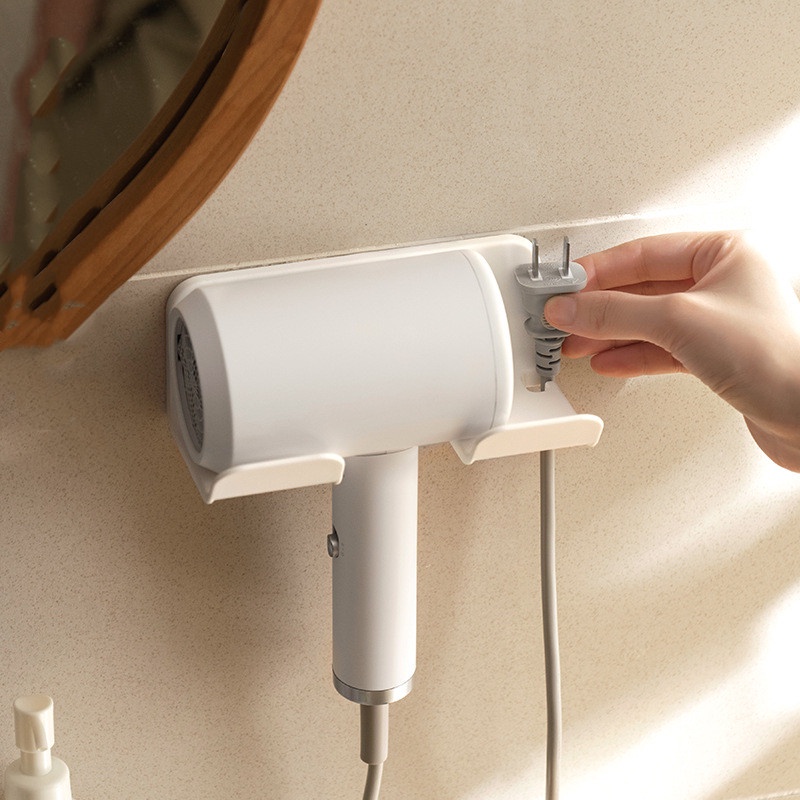 Rak Holder Hair Dryer Bahan ABS Dengan Perekat Untuk Kamar Mandi