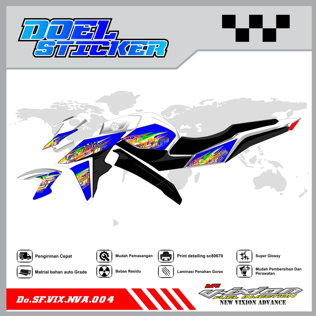 STICKER STRIPING VIXION NVA - STICKER STRIPING LIST VARIASI HOLOGRAM , CROME VIXION NVA 2015-2016 DOEL 004