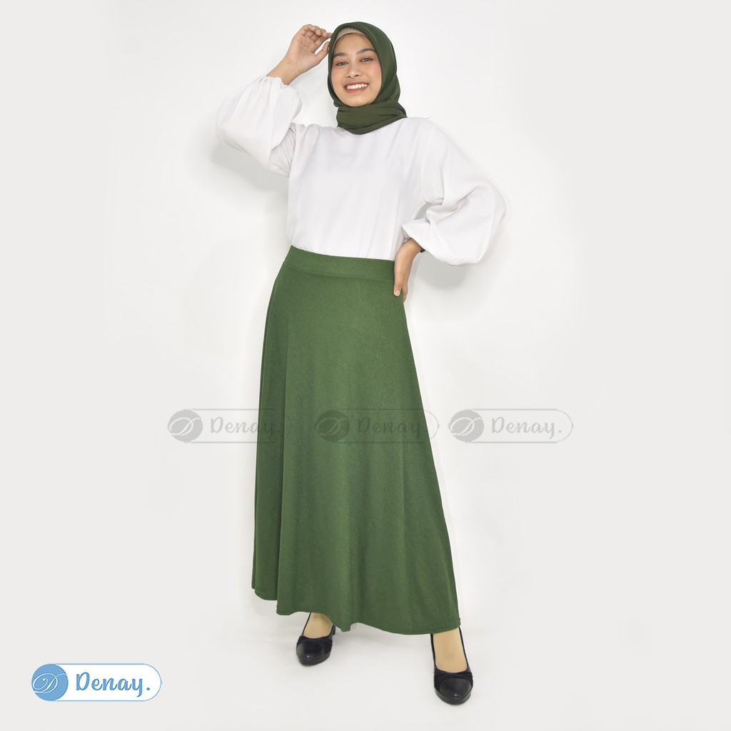 TOKODENAY -  Rok wanita Lebar mode payung - Rok Waffle Gliter matt crape premium quality - Fashion Muslim