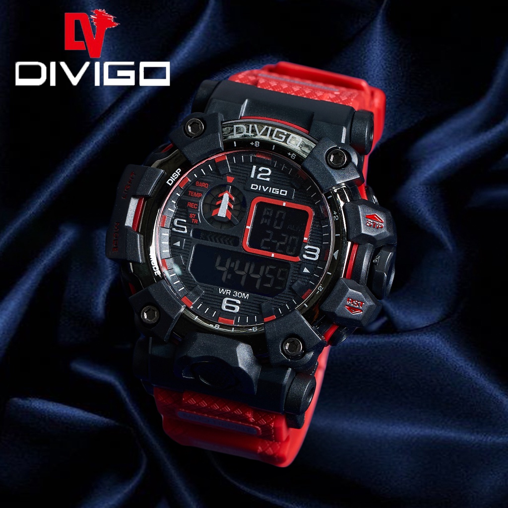 Jam Tangan Pria Digital DIVIGO DV-6853 Original Tahan Air